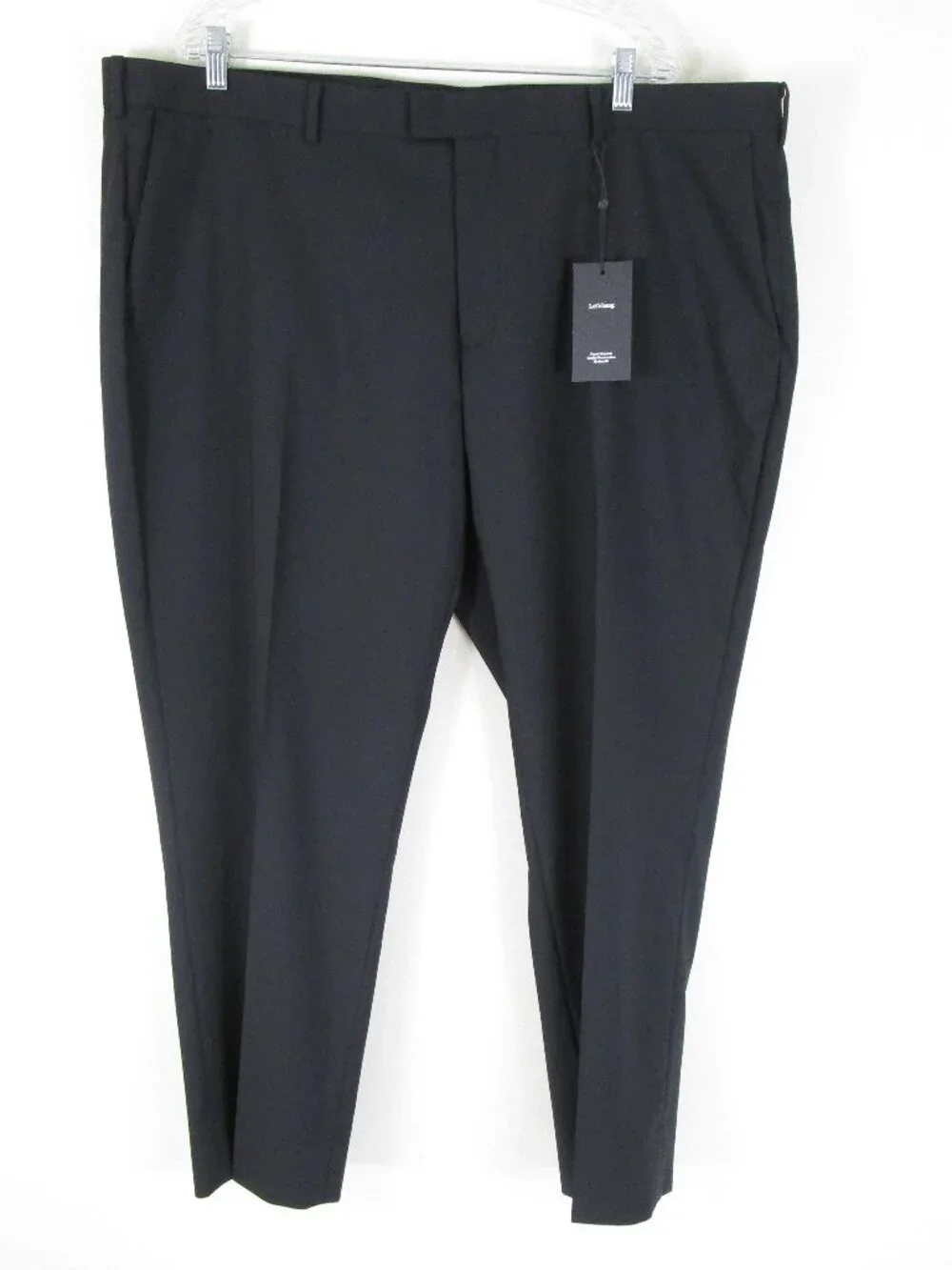 The Black Tux Mens Solid Black Wool Two Button Suit Size 50R Pants 44 X 30
